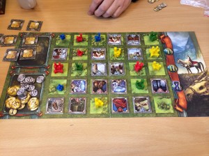 Én brikke igjen nede til høyre. Og det ble i min favør!